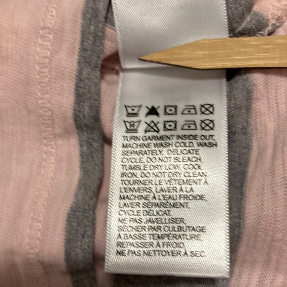 Lucky polo gray and pink blouse with collar. 3/4 sleeves Size XS. 100% cotton. - Picture 10 of 12